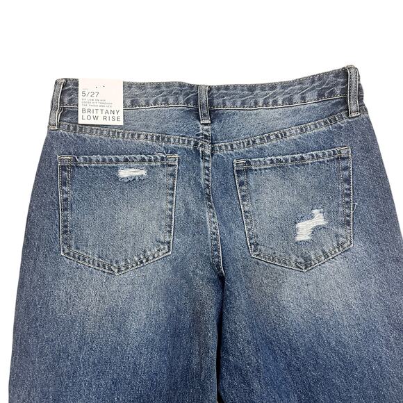 YMI Low Rise Patchwork Distressed Jeans Loose Fit NWT Medium Wash - Picture 5 of 10